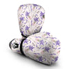 Lavender Floral Print Pattern Boxing Gloves-grizzshop