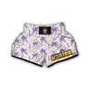 Lavender Floral Print Pattern Muay Thai Boxing Shorts-grizzshop