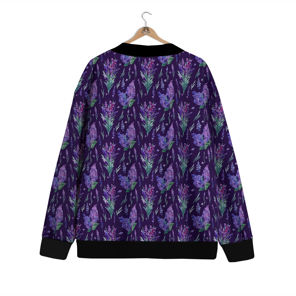 Lavender Purple Print Pattern Cardigan-grizzshop