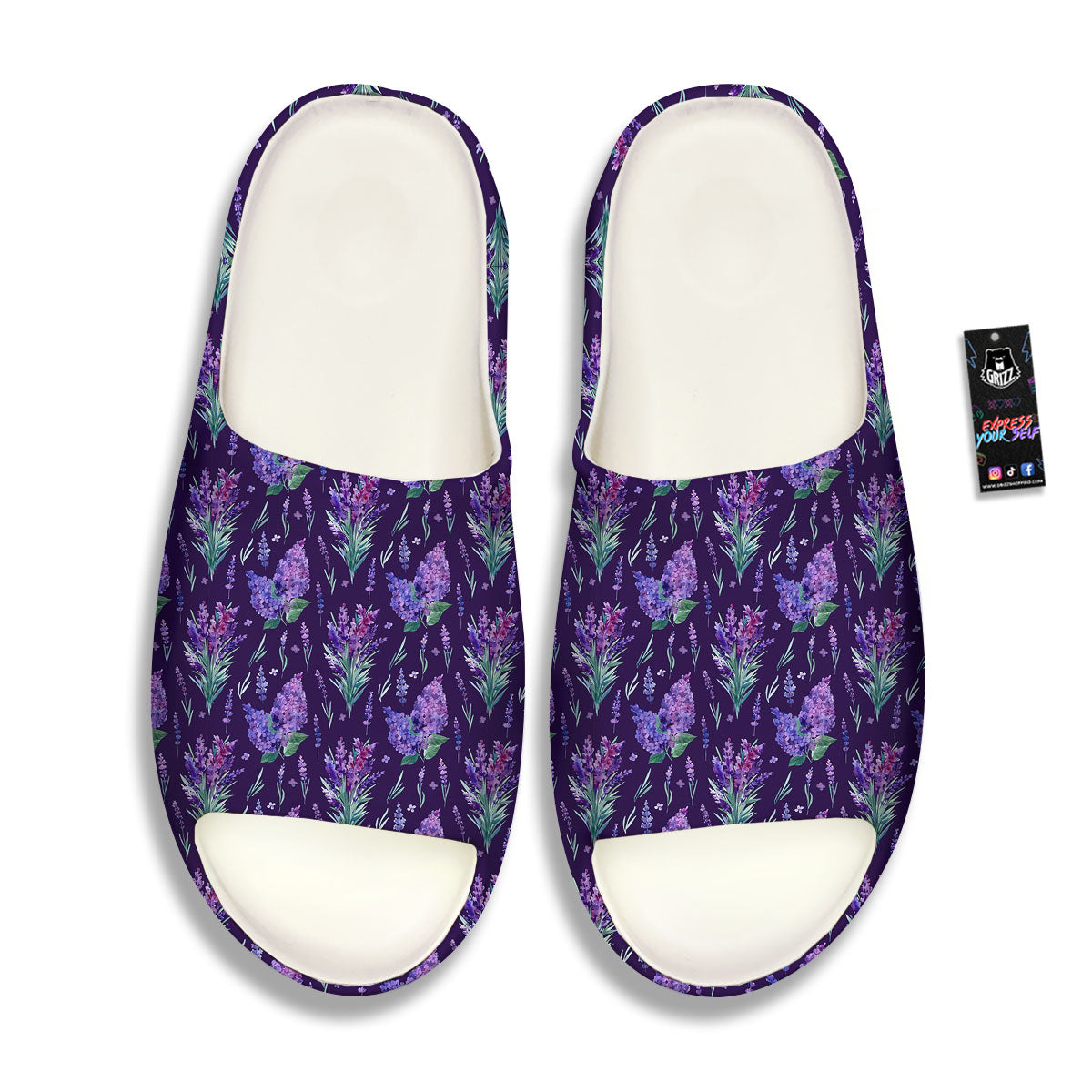 Lavender Purple Print Pattern Sandals-grizzshop