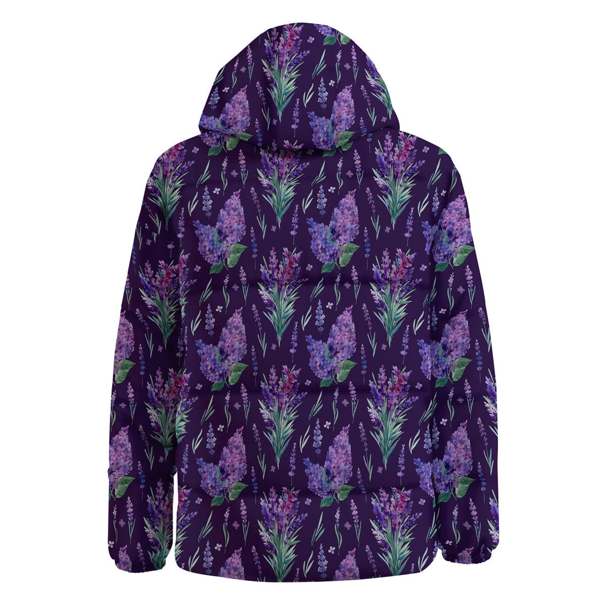 Lavender Watercolor Print Pattern Down Jacket-grizzshop