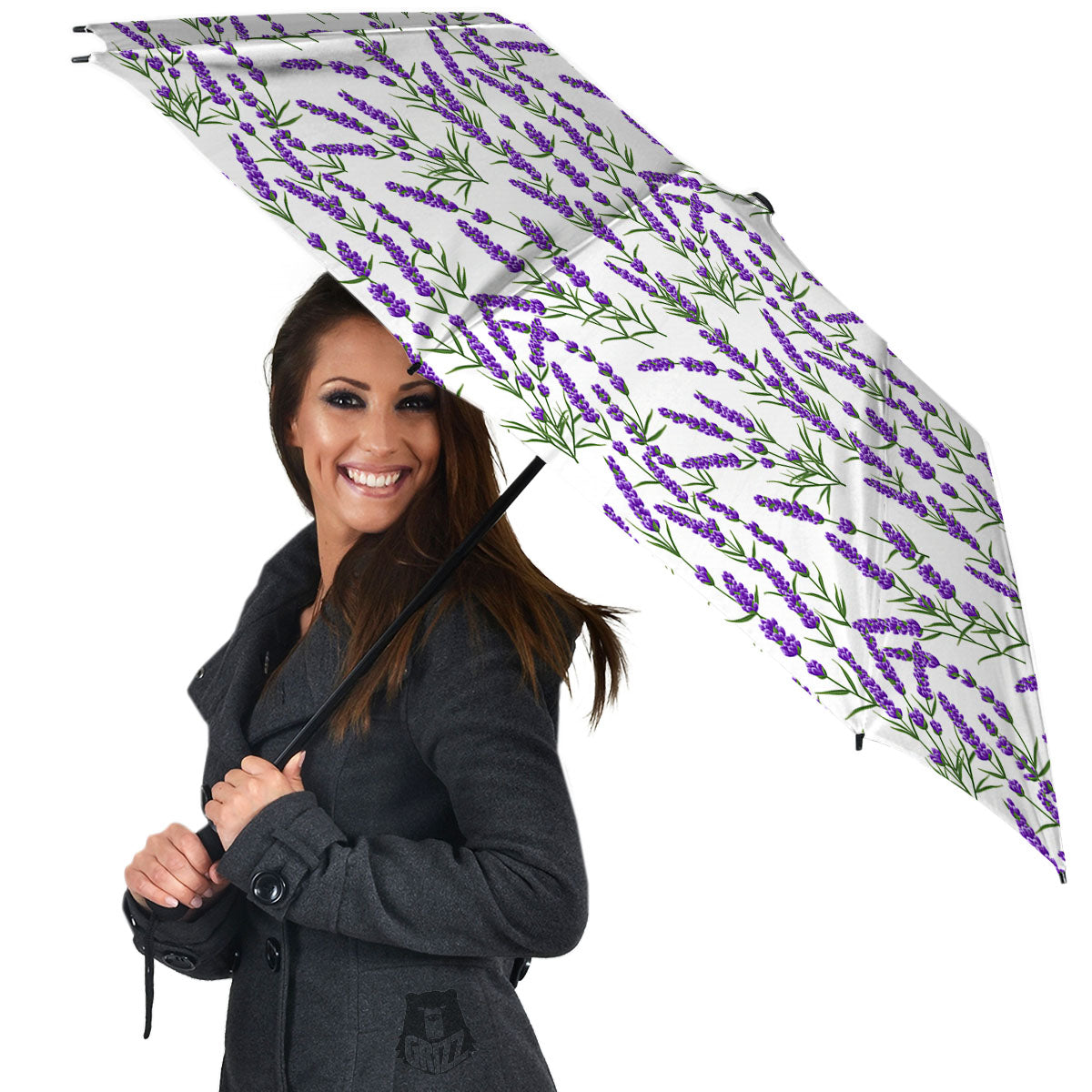 Lavender White And Purple Print Pattern Umbrella-grizzshop