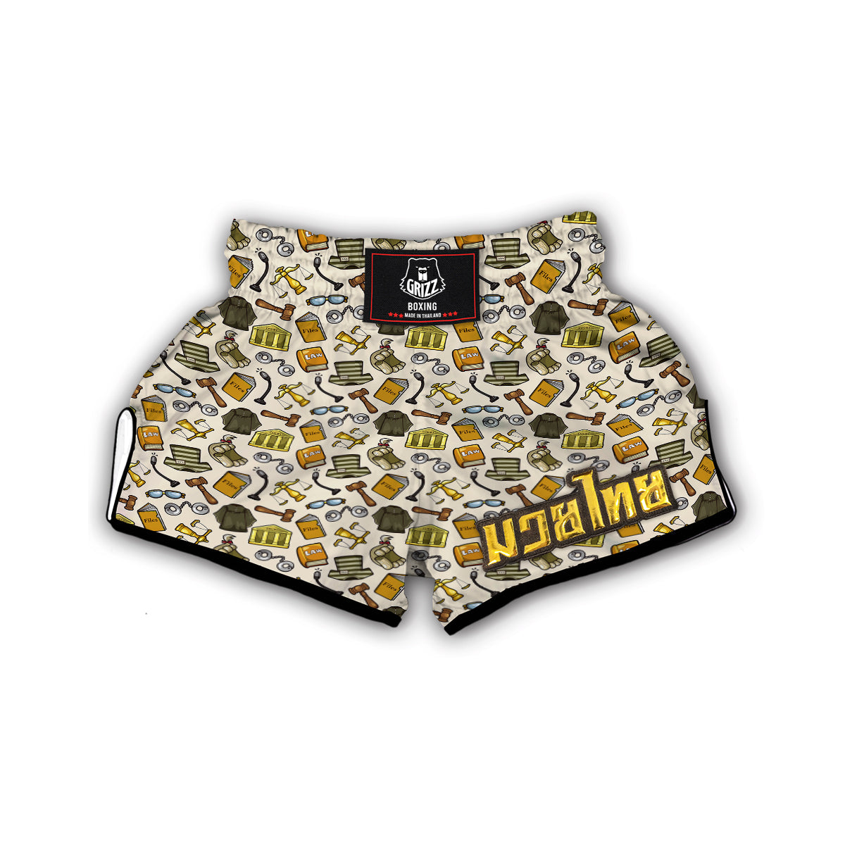 Lawyer And Justice Print Pattern Muay Thai Boxing Shorts-grizzshop