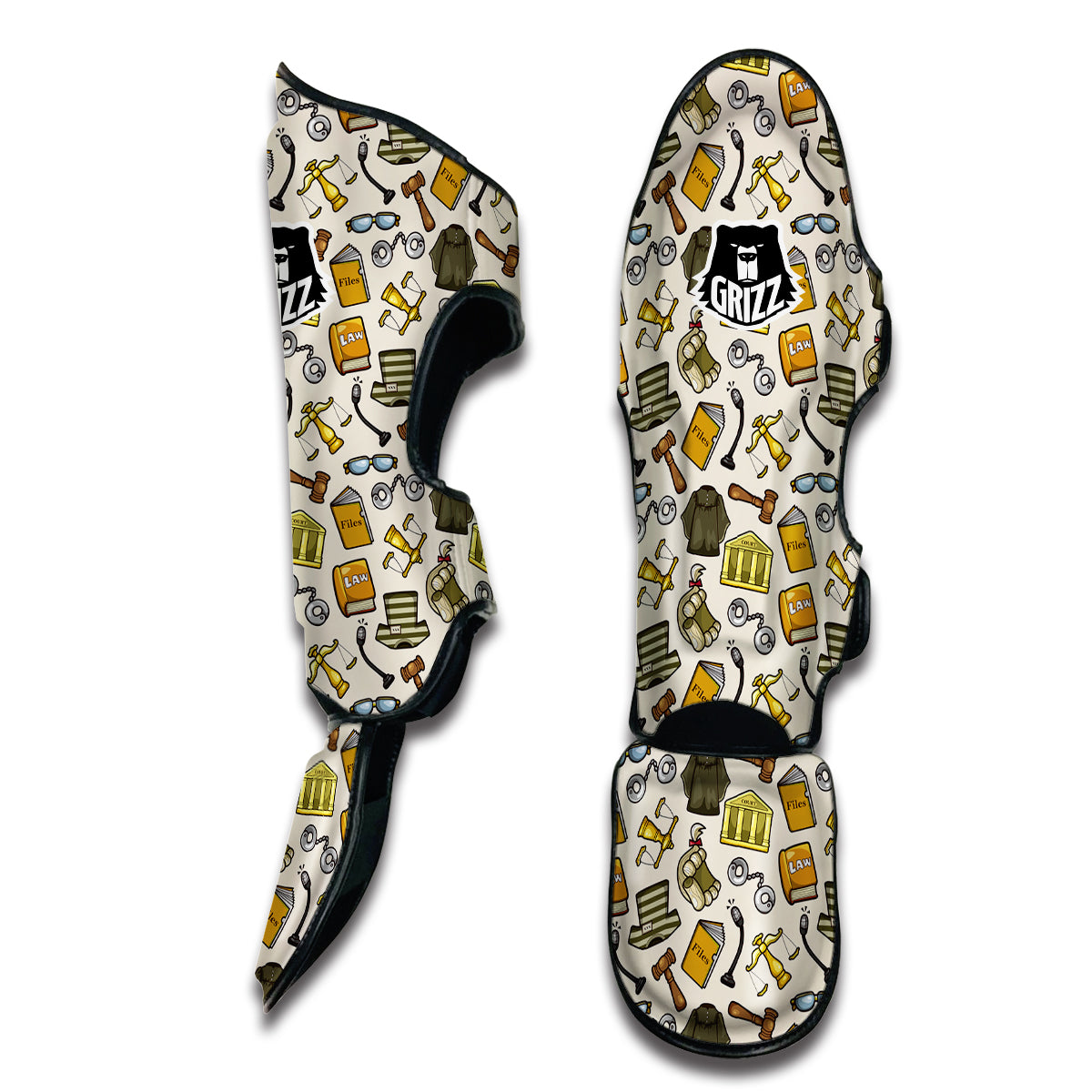 Lawyer And Justice Print Pattern Muay Thai Shin Guards-grizzshop