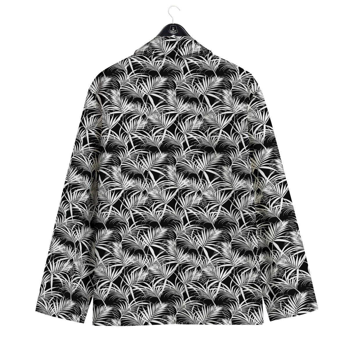Leaf Aloha Black Palm Print Pattern Men's Sport Coat-grizzshop
