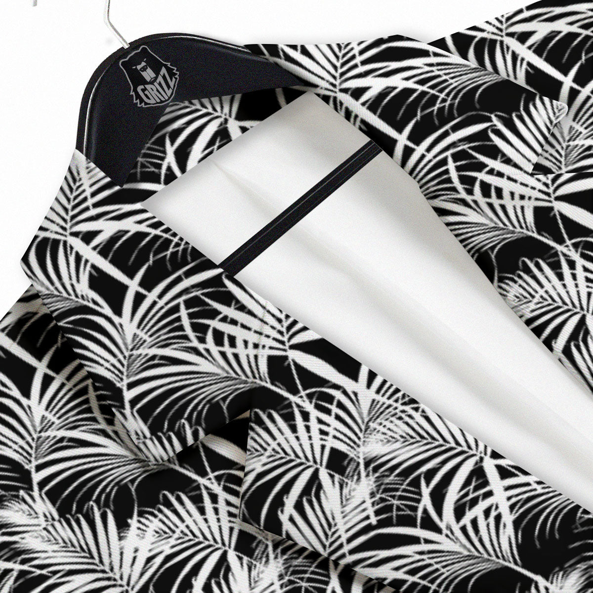 Leaf Aloha Black Palm Print Pattern Men's Sport Coat-grizzshop