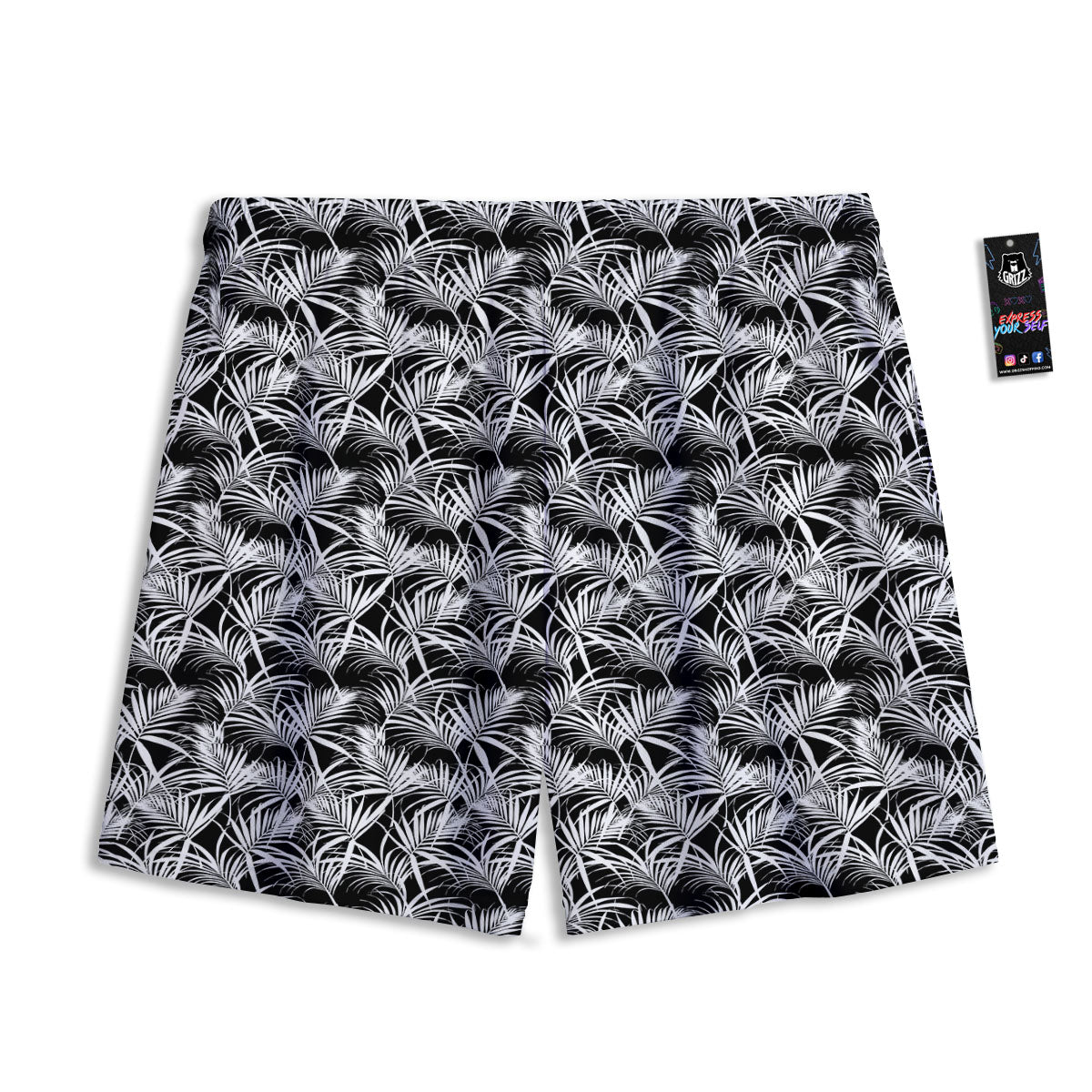 Ivy Leaf Green Print Mesh Shorts
