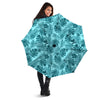 Leaf Flower Teal Hawaiian Print Pattern Umbrella-grizzshop