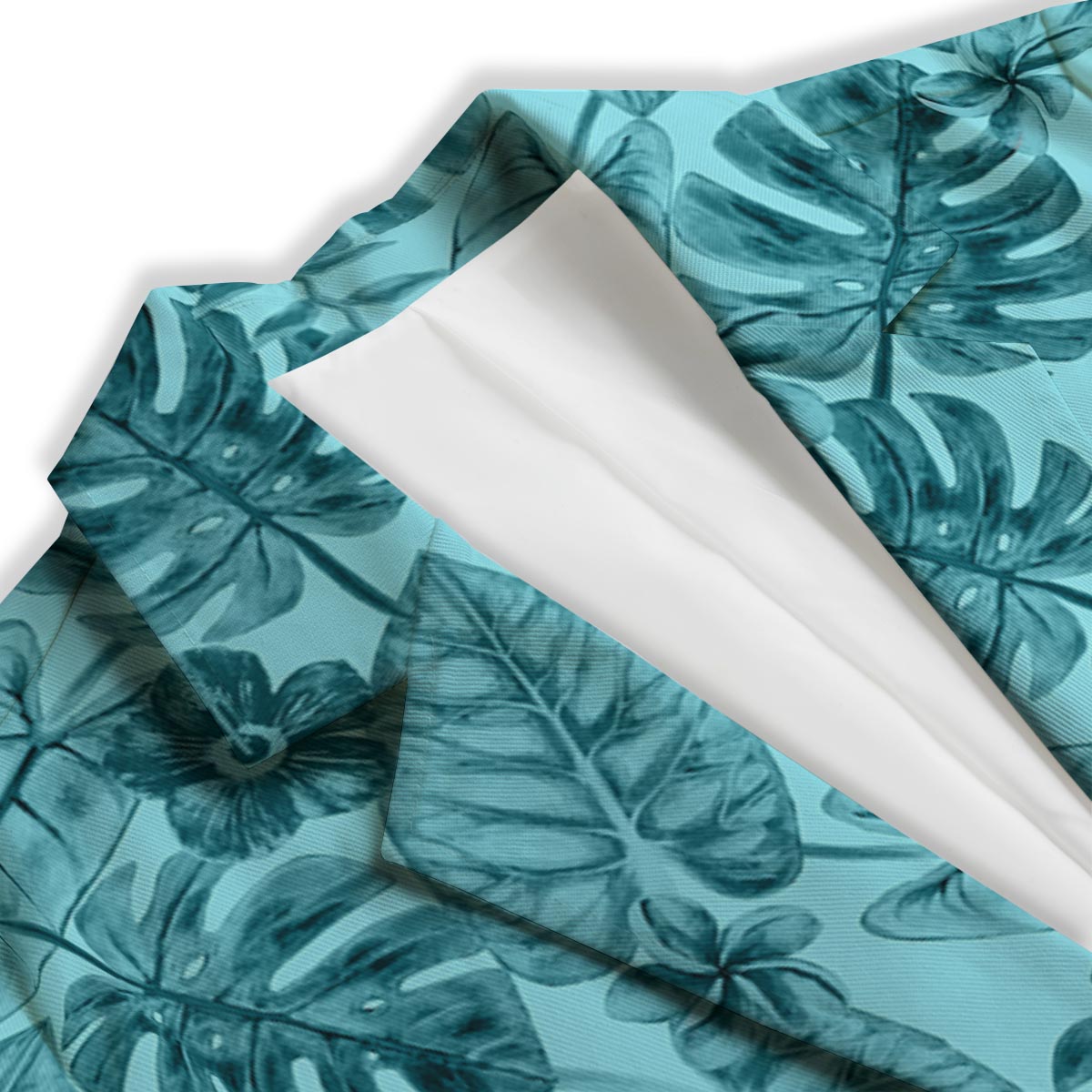 Leaf Flower Teal Hawaiian Print Pattern Women's Blazer-grizzshop