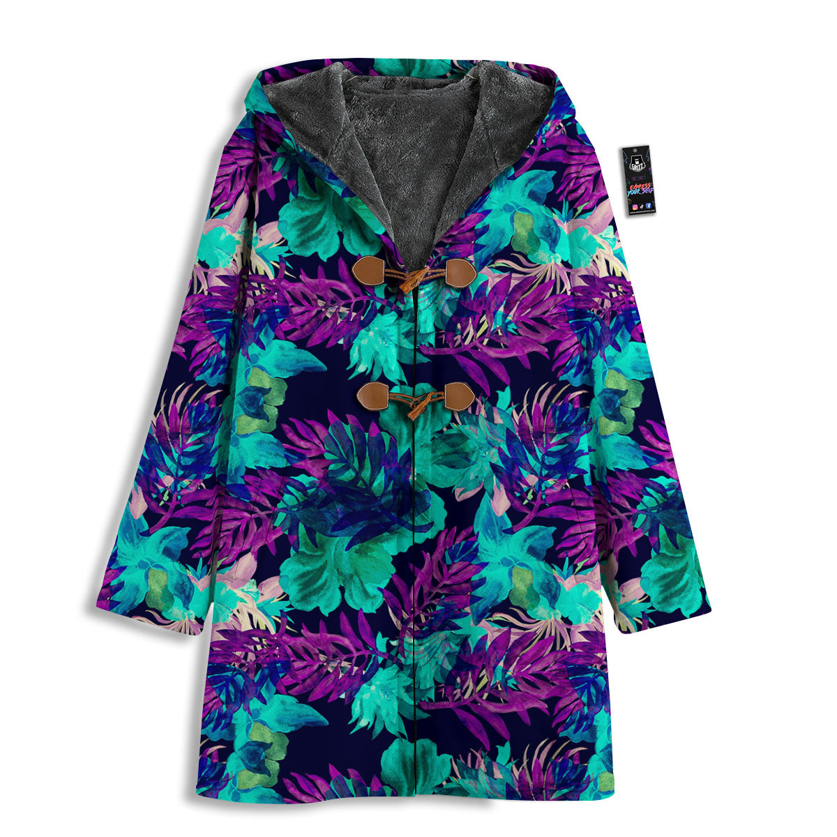 Leaf Green And Purple Print Pattern Men's Windbreaker Jacket-grizzshop