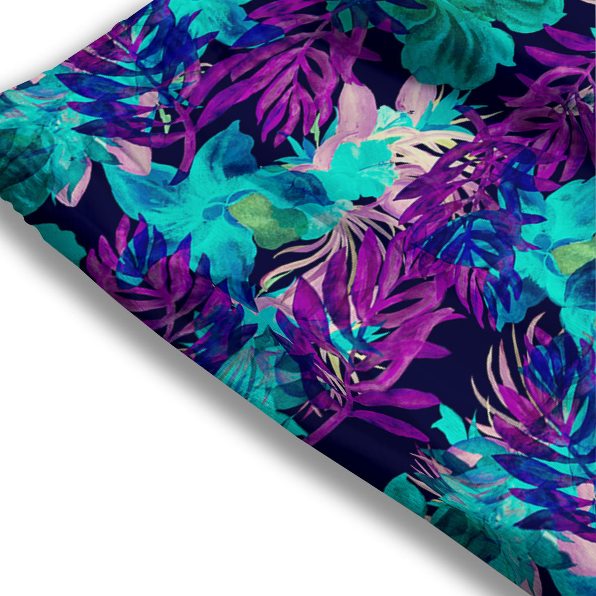 Leaf Green And Purple Print Pattern Mesh Shorts