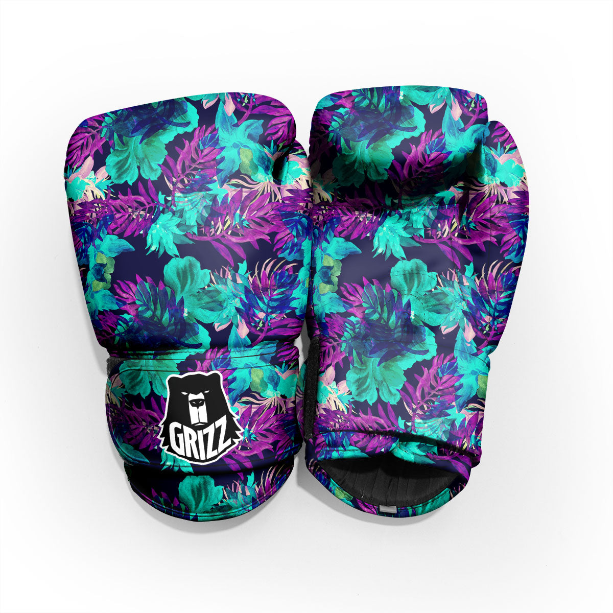 Leaf Green And Purple Print Pattern Pro Boxing Glove