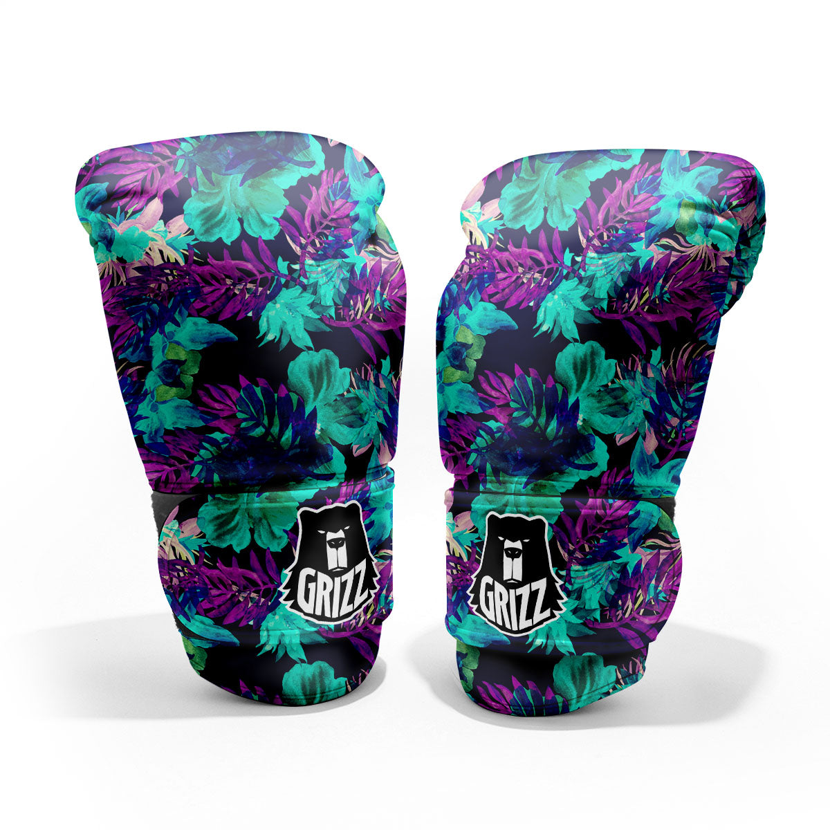 Leaf Green And Purple Print Pattern Pro Boxing Glove