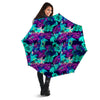 Leaf Green And Purple Print Pattern Umbrella-grizzshop