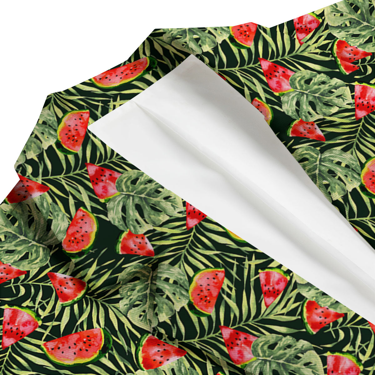 Leaf Palm Watermelon Black Print Pattern Men's Blazer-grizzshop
