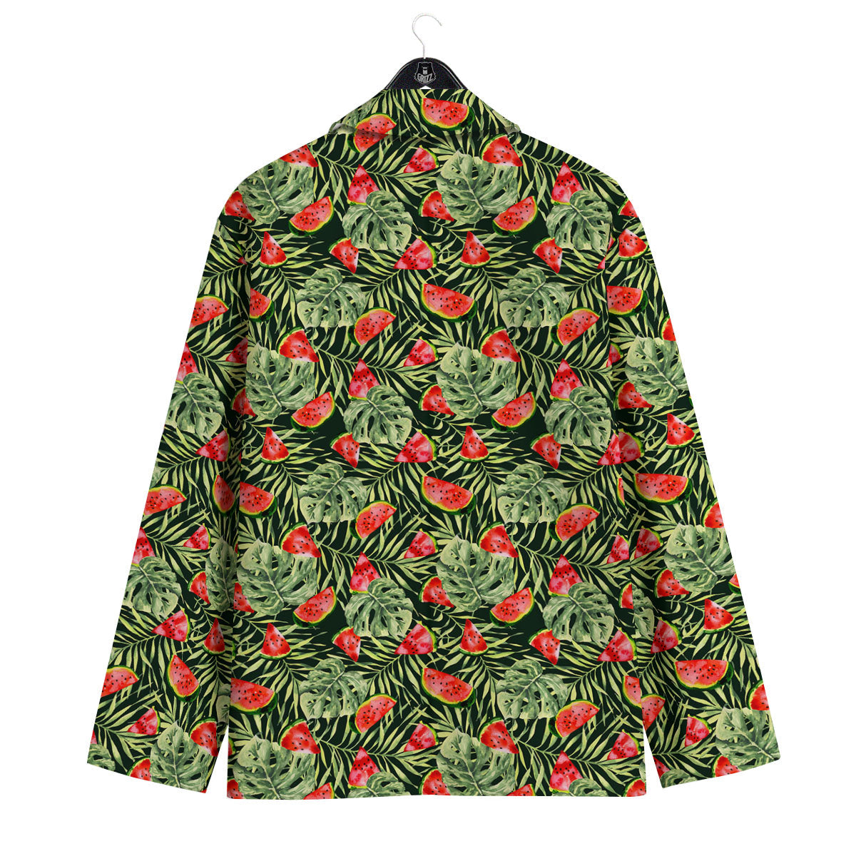 Leaf Palm Watermelon Black Print Pattern Men's Sport Coat-grizzshop