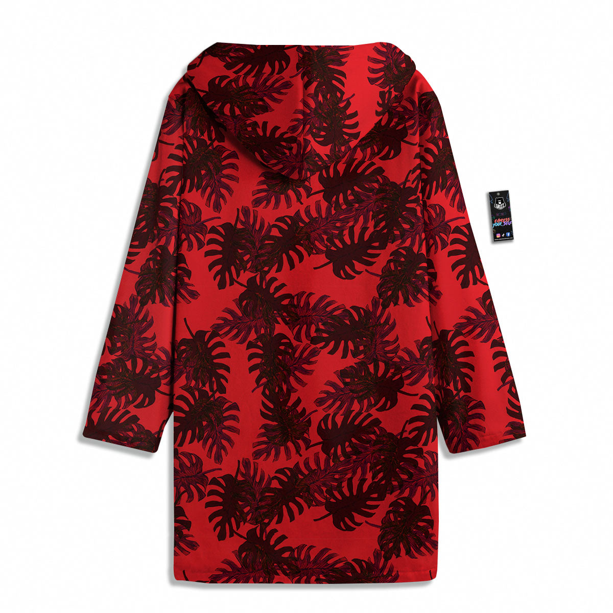 Leaf Red Print Pattern Men's Windbreaker Jacket-grizzshop
