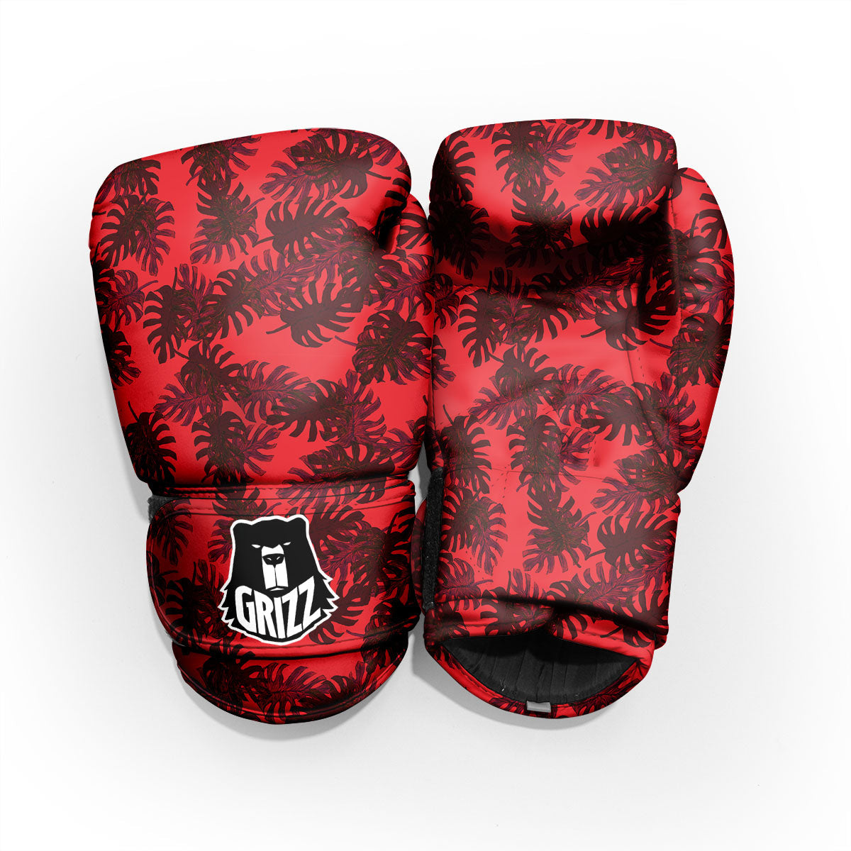 Leaf Red Print Pattern Pro Boxing Glove