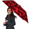 Leaf Red Print Pattern Umbrella-grizzshop