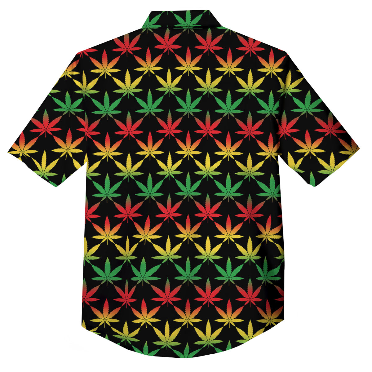Leaf Reggae Marijuana Print Pattern Button Up Shirt-grizzshop
