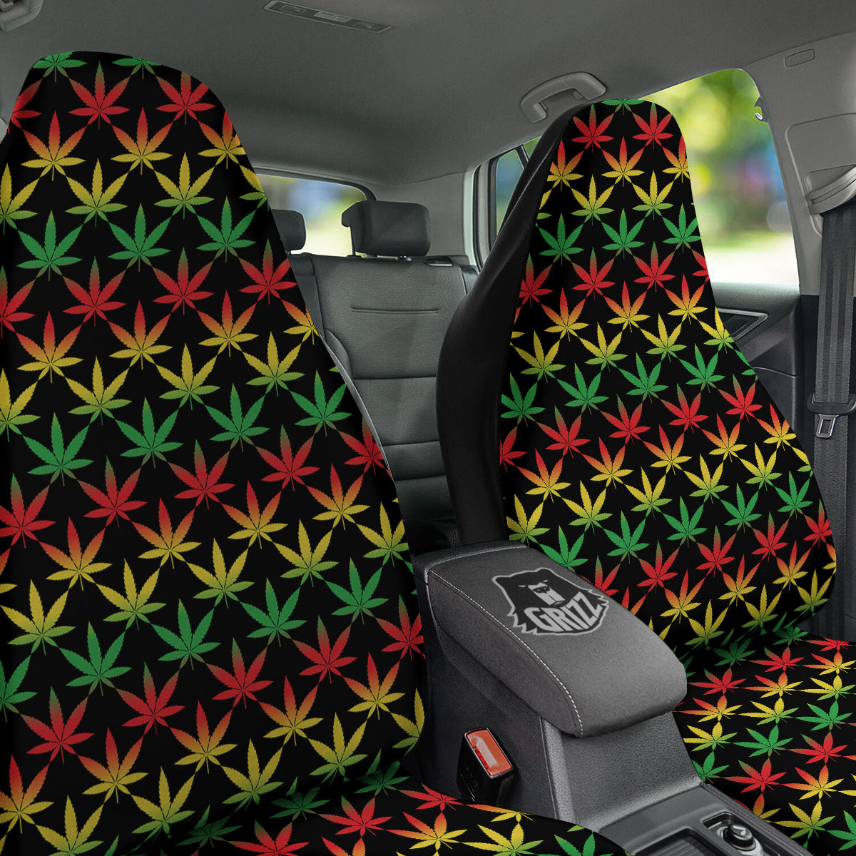 Leaf Reggae Marijuana Print Pattern Car Seat Covers-grizzshop