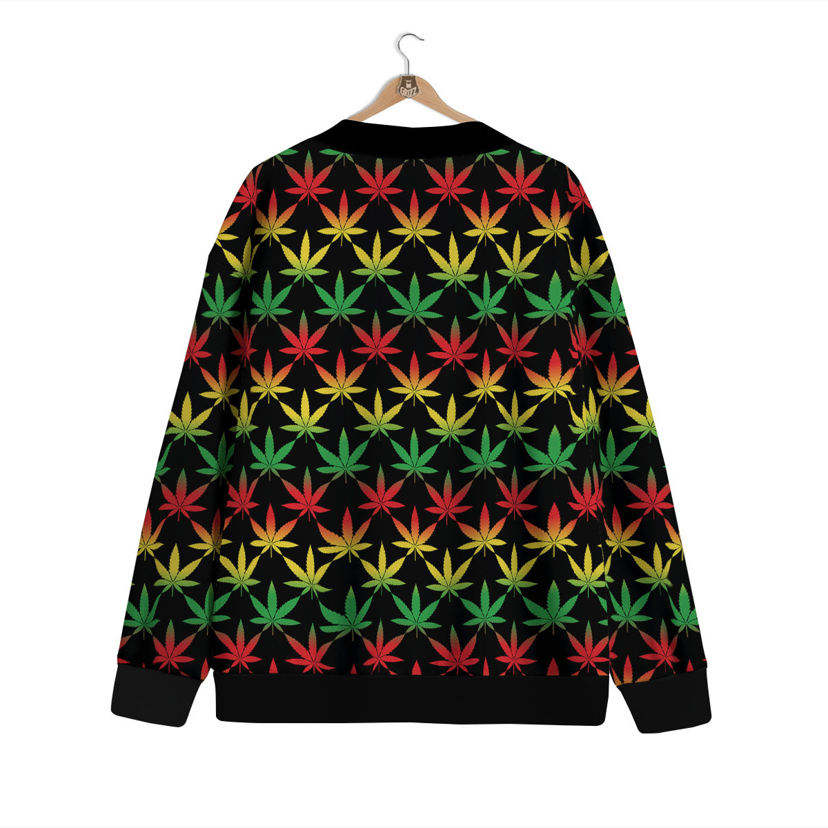 Leaf Reggae Marijuana Print Pattern Cardigan-grizzshop