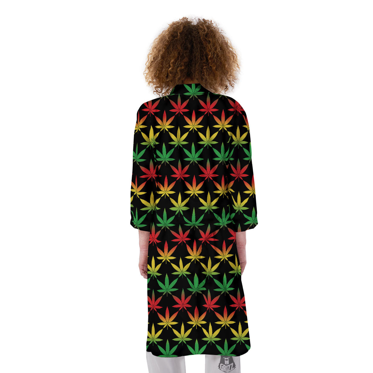 Leaf Reggae Marijuana Print Pattern Kimono-grizzshop