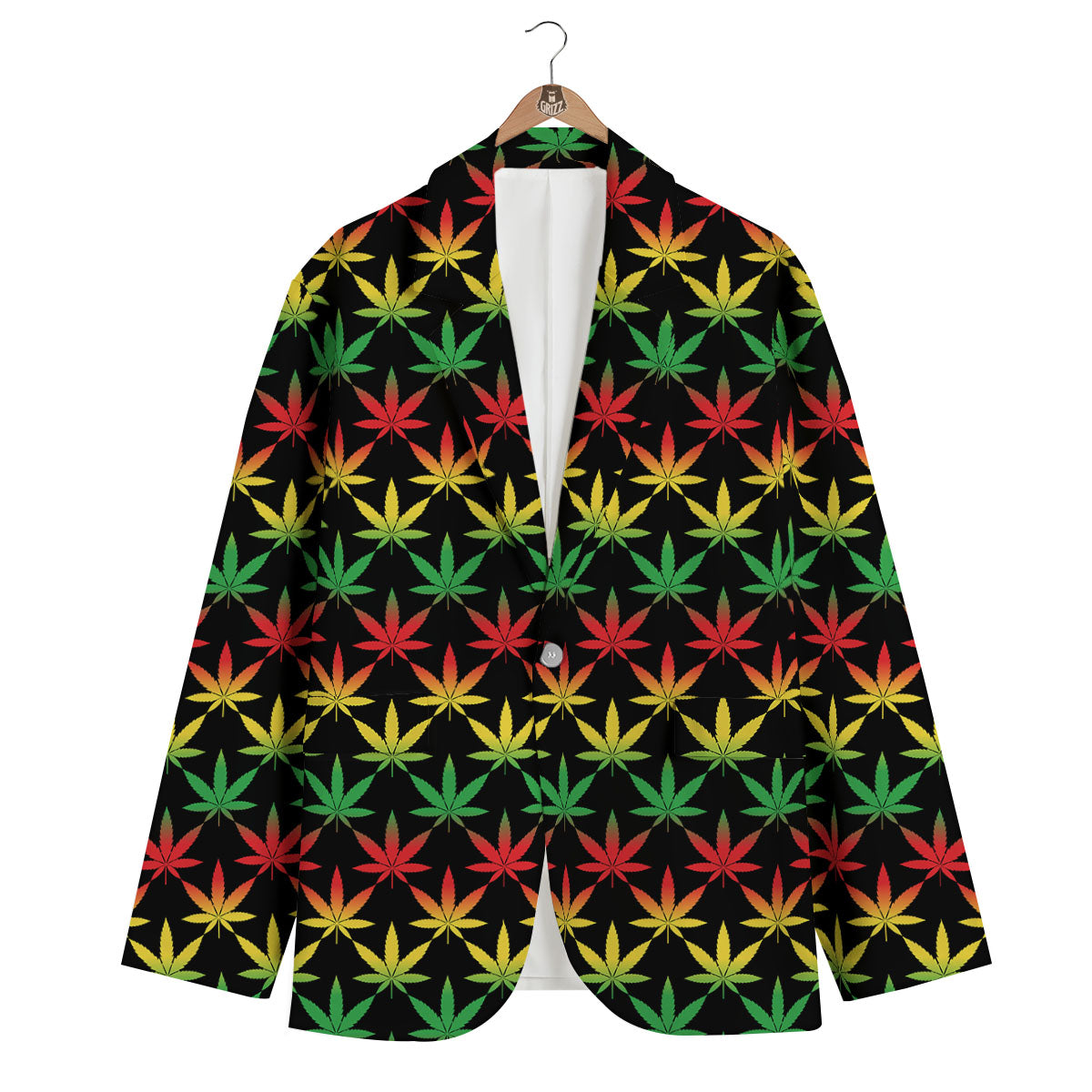 Leaf Reggae Marijuana Print Pattern Men's Blazer-grizzshop