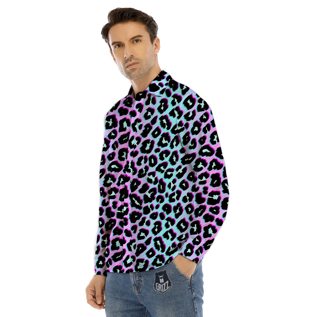 Leaf Reggae Marijuana Print Pattern Men's Dress Shirts-grizzshop
