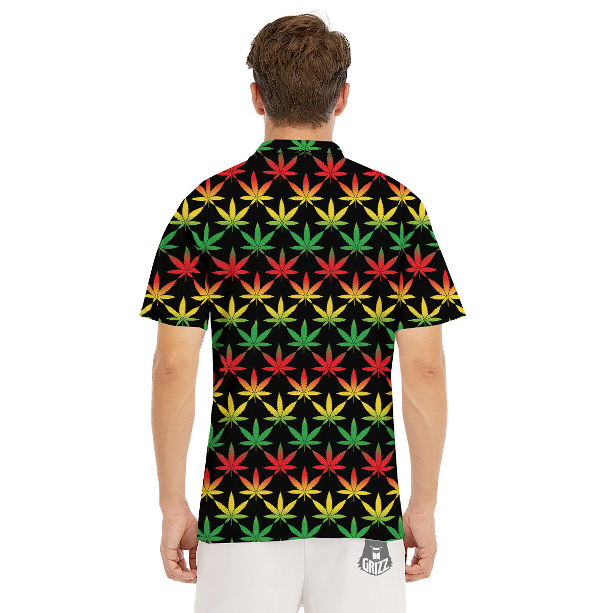 Leaf Reggae Marijuana Print Pattern Men's Golf Shirts-grizzshop