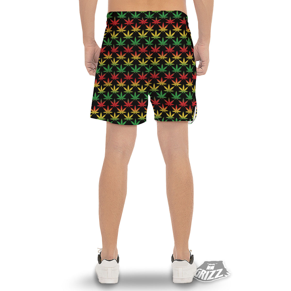 Leaf Reggae Marijuana Print Pattern Men's Gym Shorts-grizzshop