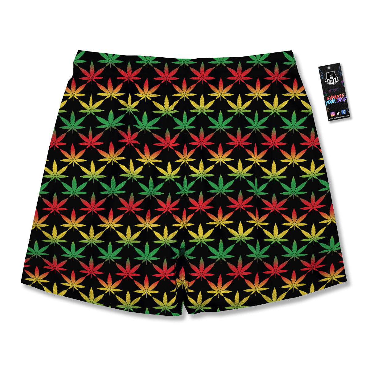 Leaf Reggae Marijuana Print Pattern Men's Running Shorts-grizzshop