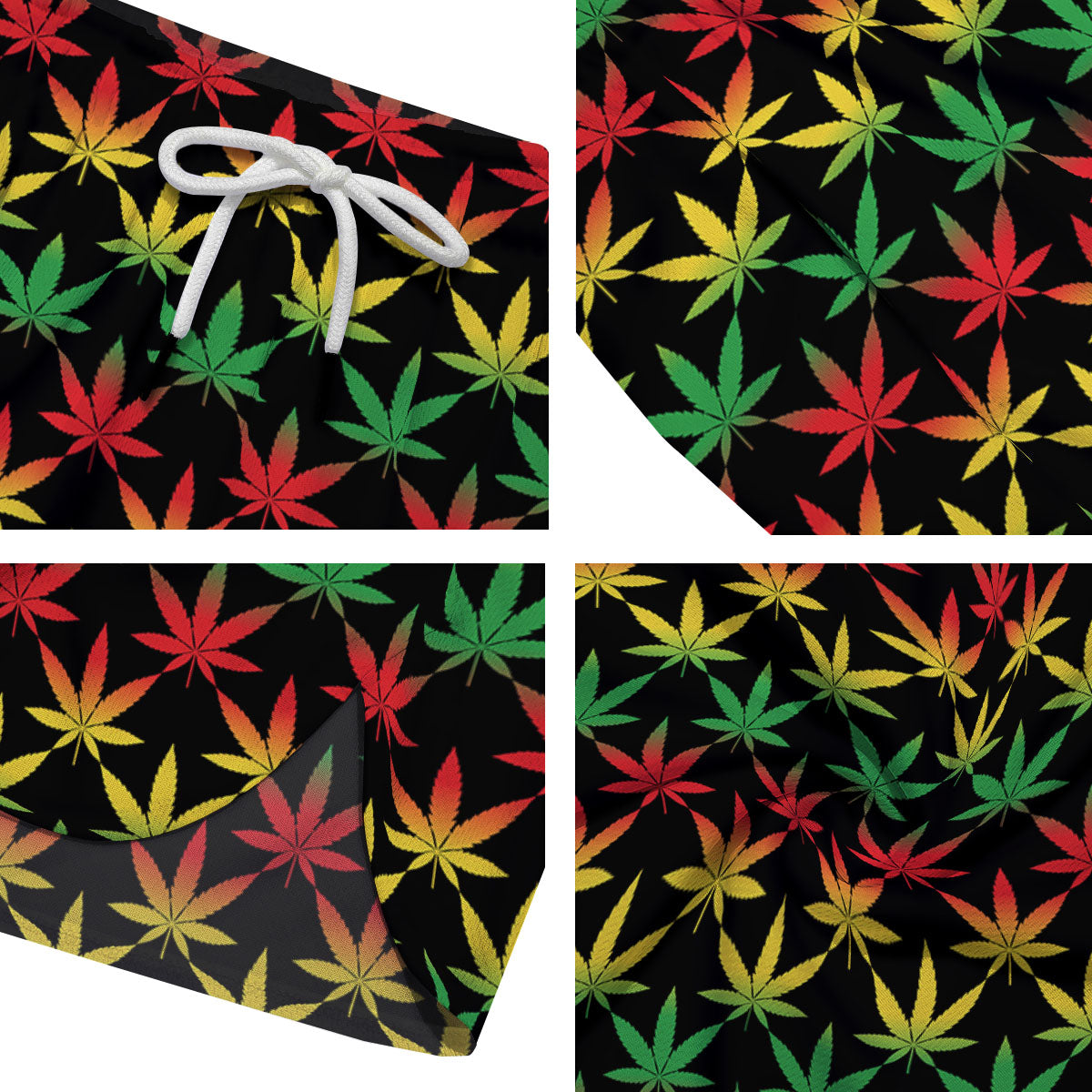Leaf Reggae Marijuana Print Pattern Men's Running Shorts-grizzshop