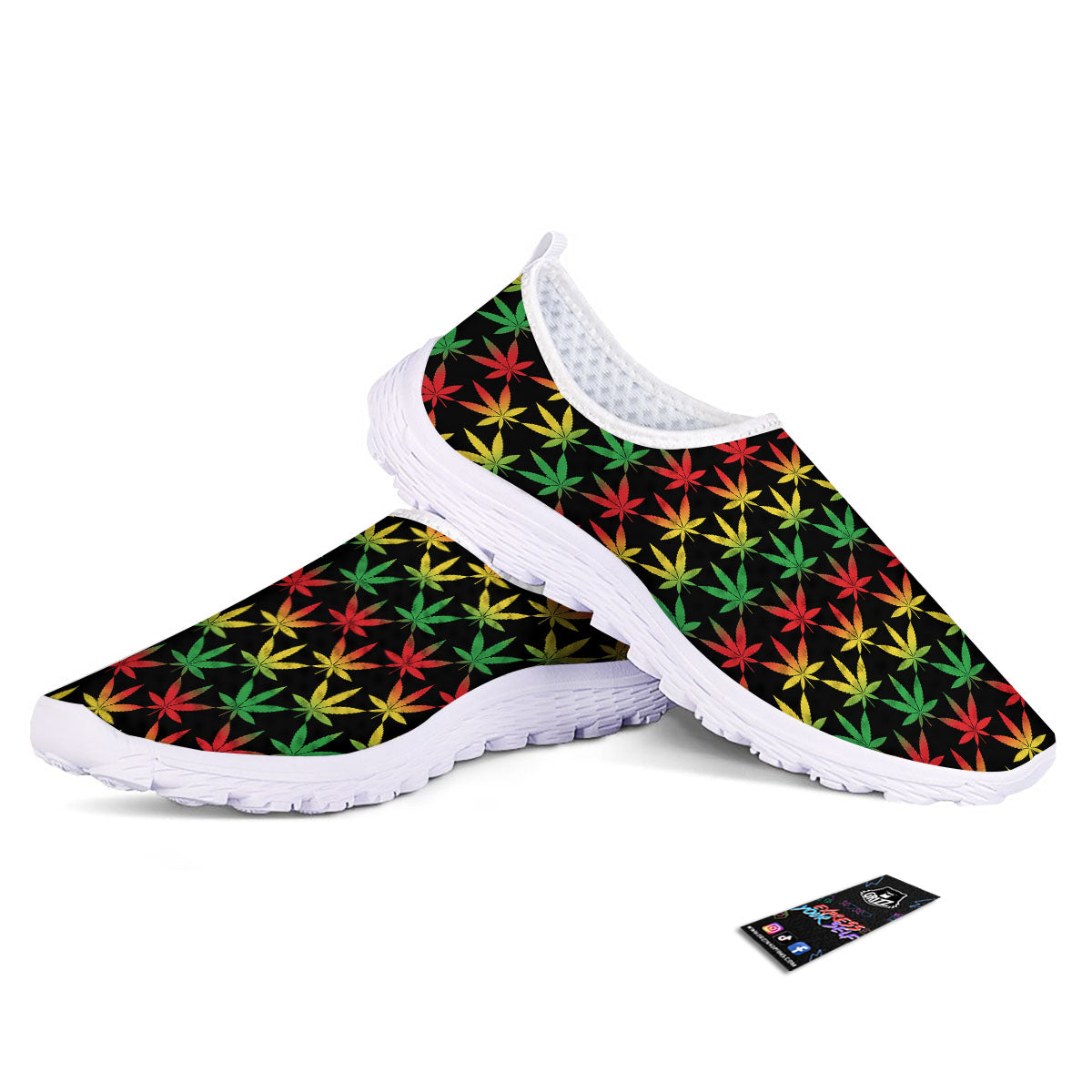 Leaf Reggae Marijuana Print Pattern Nurse Shoes-grizzshop