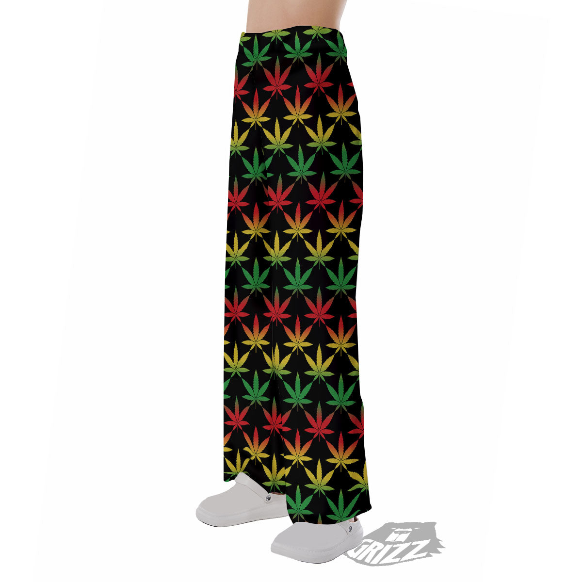 Leaf Reggae Marijuana Print Pattern Pajama Pants-grizzshop