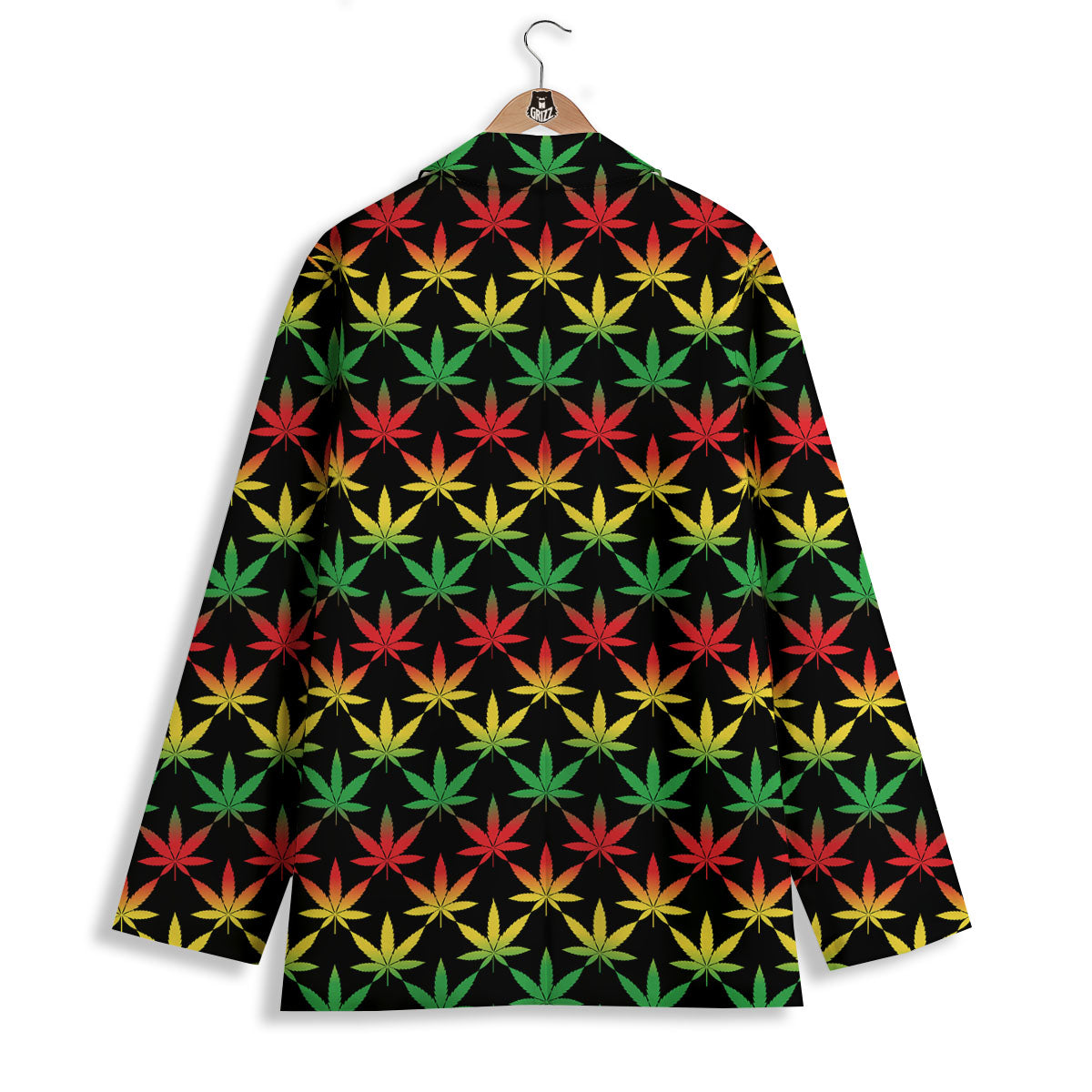 Leaf Reggae Marijuana Print Pattern Women's Blazer-grizzshop