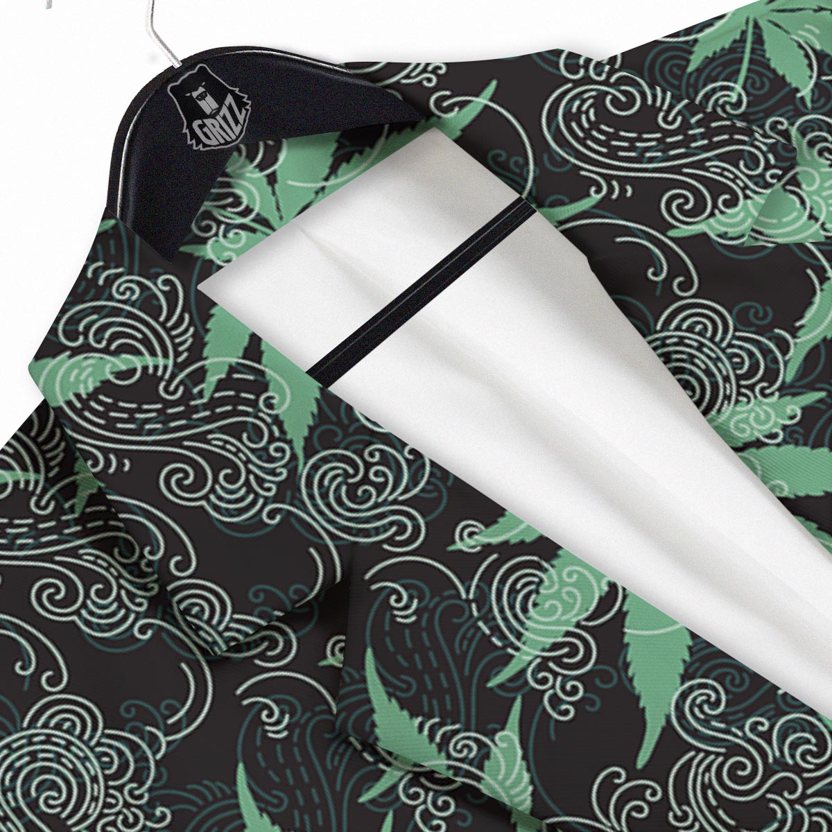 Leaf Swirl Cannabis Print Pattern Men's Sport Coat-grizzshop