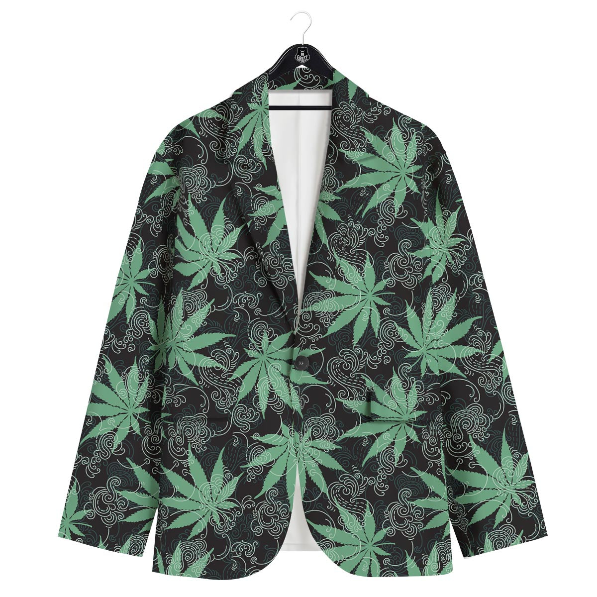 Leaf Swirl Cannabis Print Pattern Men's Sport Coat-grizzshop