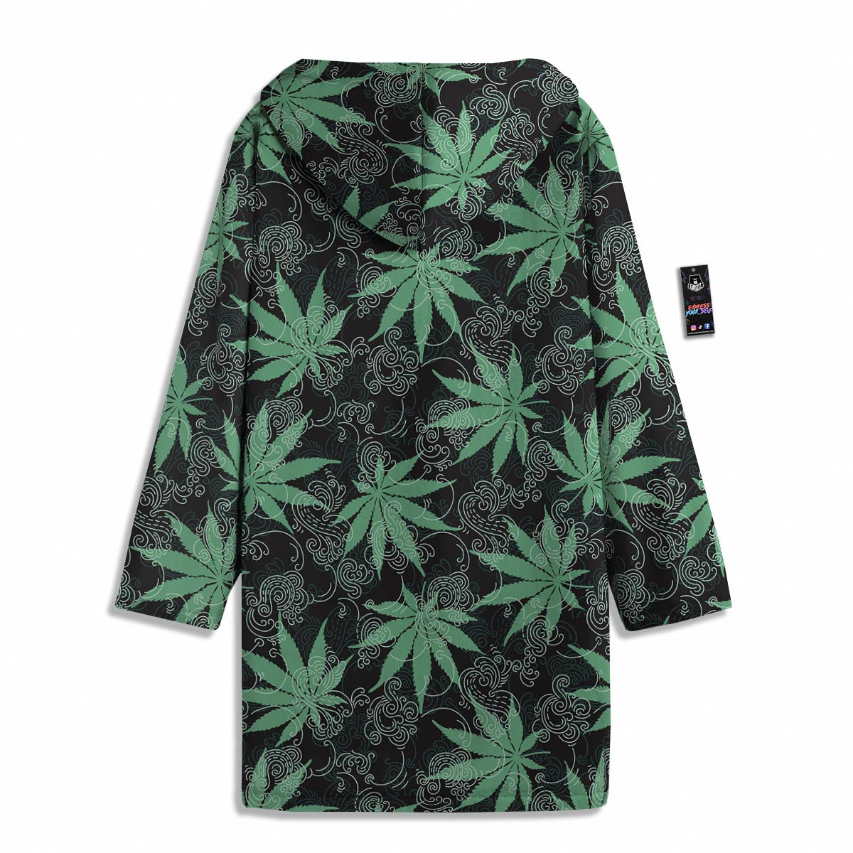 Leaf Swirl Cannabis Print Pattern Men's Windbreaker Jacket-grizzshop