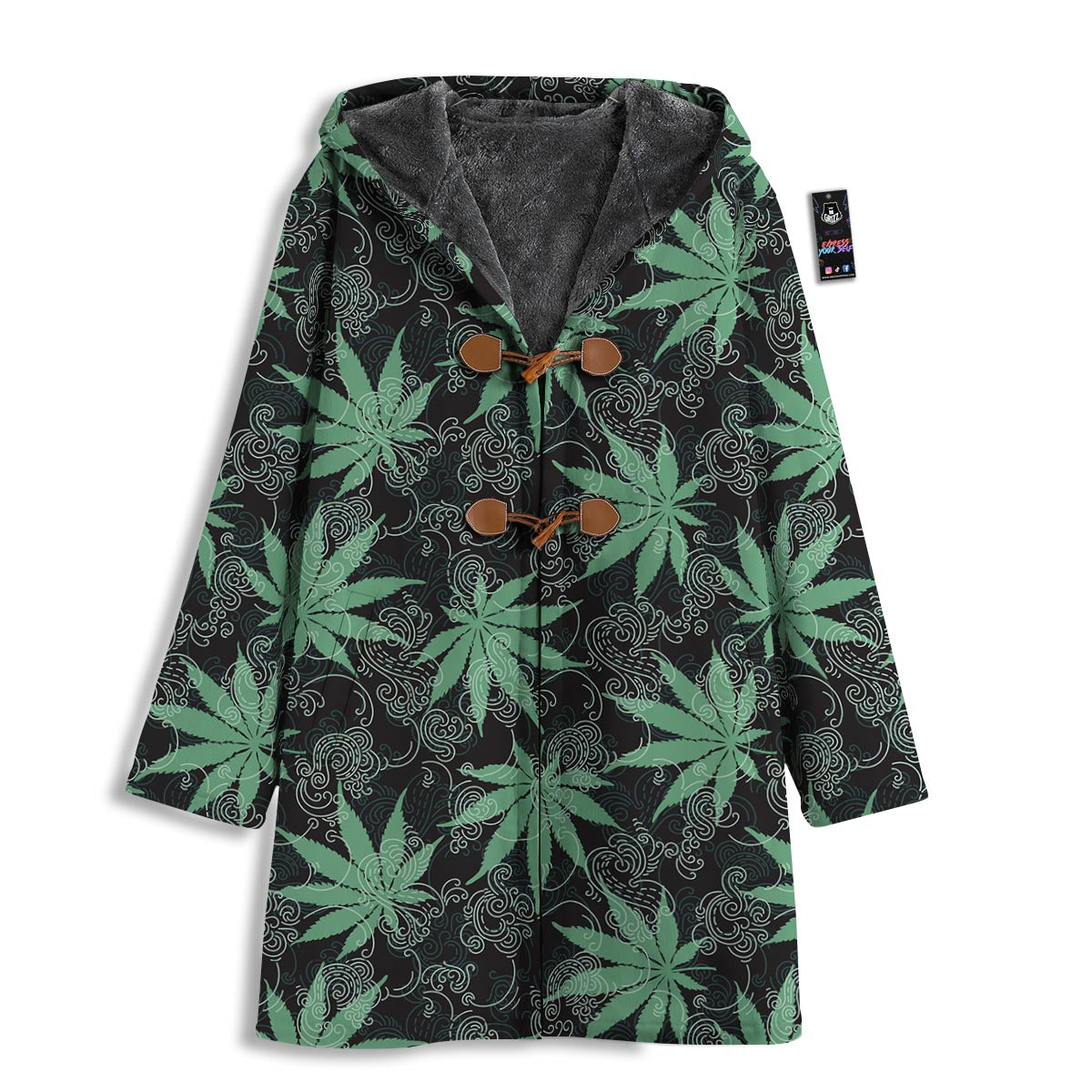Leaf Swirl Cannabis Print Pattern Men's Windbreaker Jacket-grizzshop