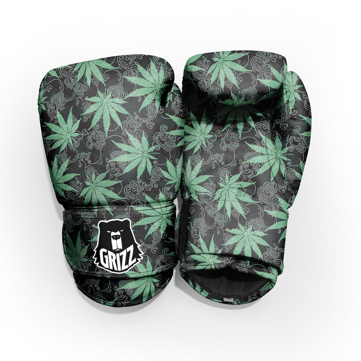 Leaf Swirl Cannabis Print Pattern Pro Boxing Glove