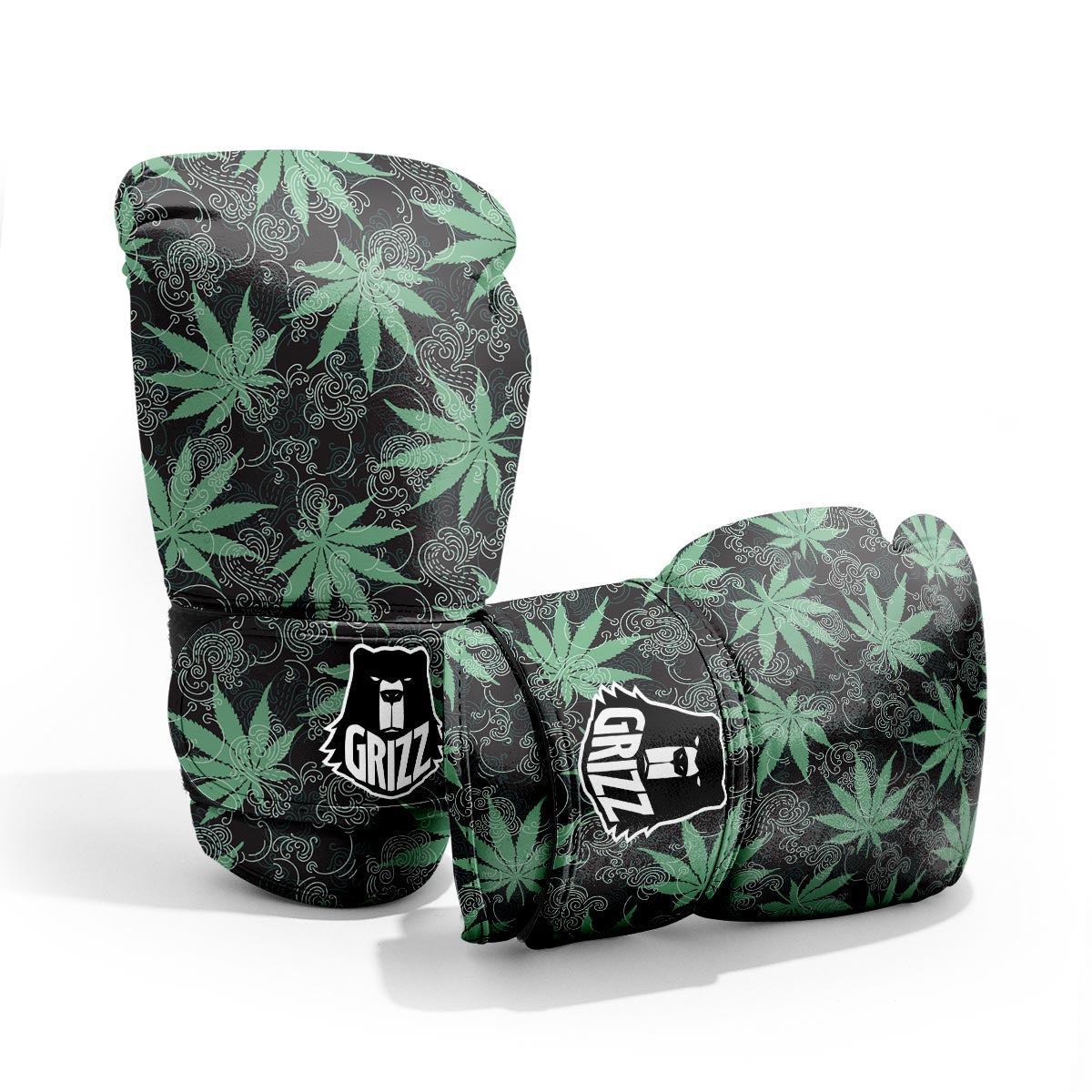 Leaf Swirl Cannabis Print Pattern Pro Boxing Glove