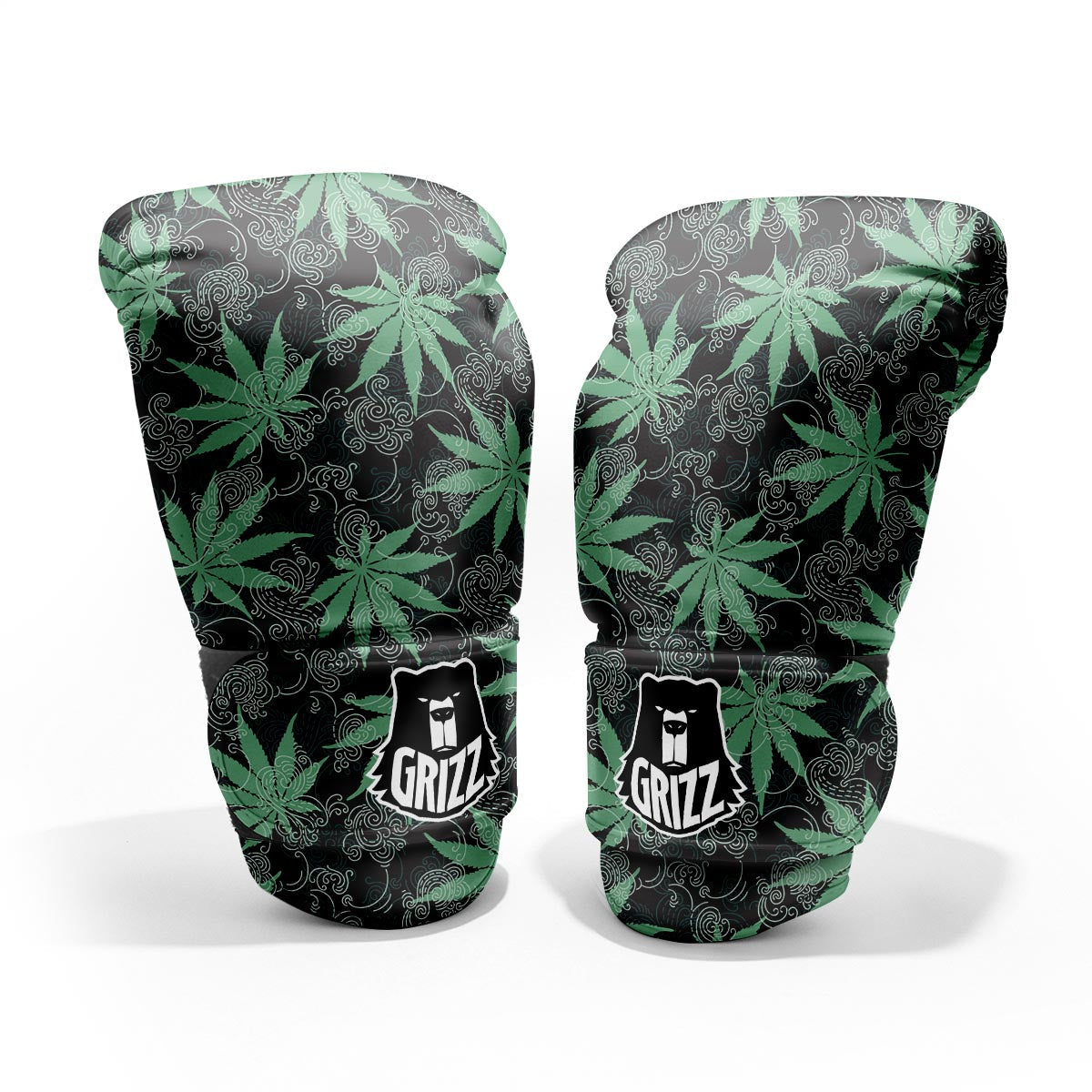 Leaf Swirl Cannabis Print Pattern Pro Boxing Glove