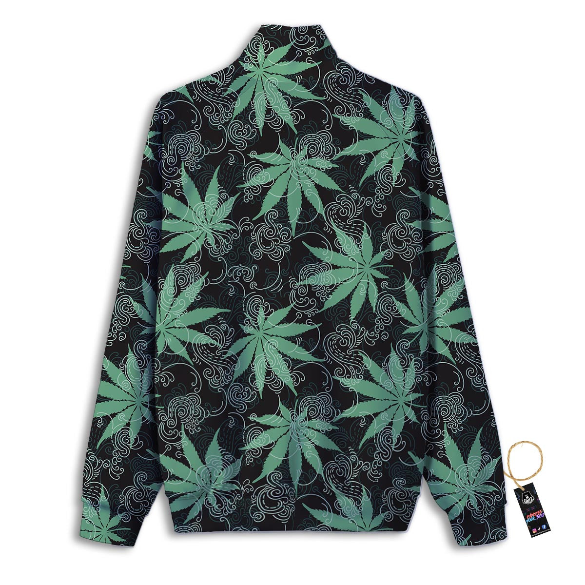 Leaf Swirl Cannabis Print Pattern Track Jacket-grizzshop