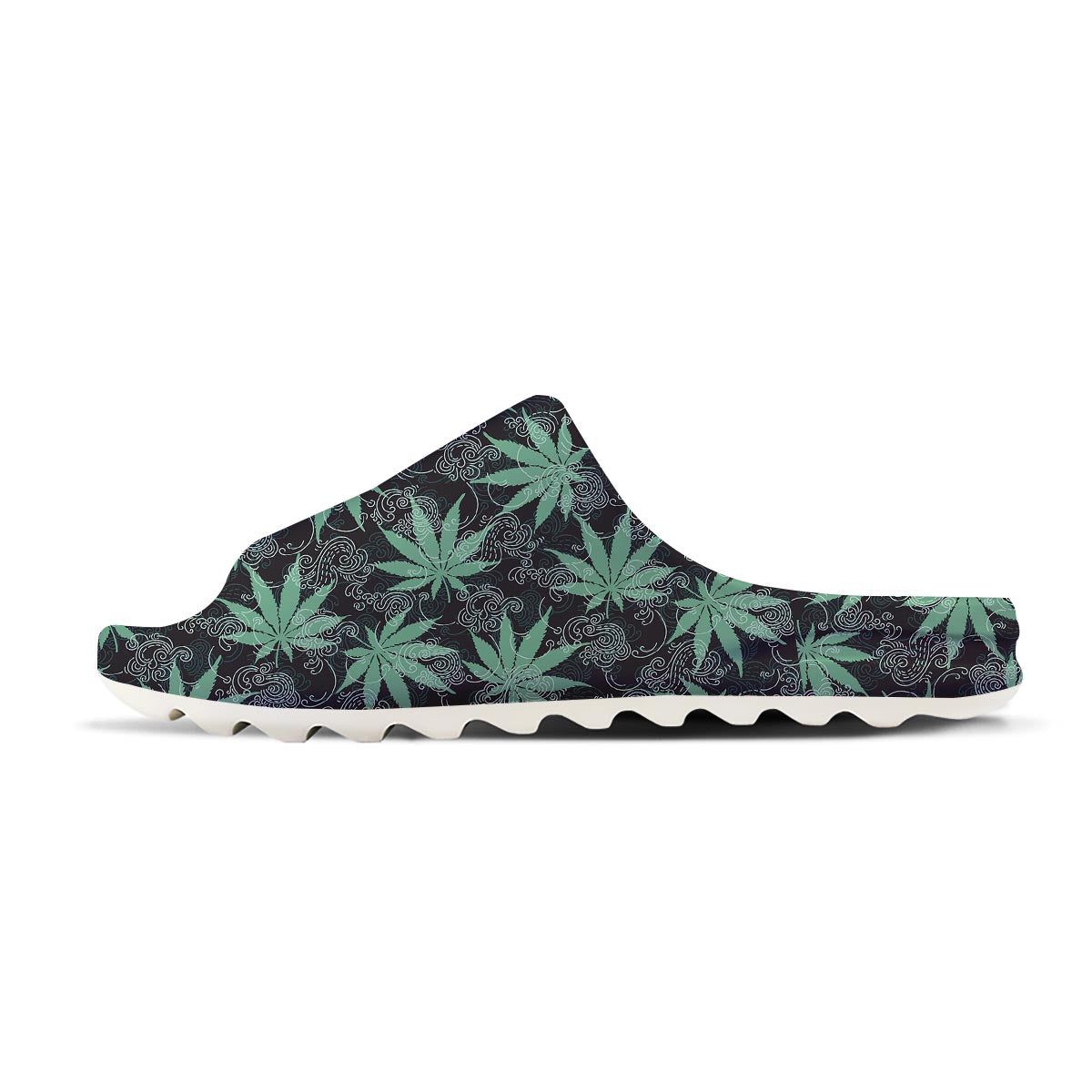 Leaf Swirl Cannabis Print Pattern Sandals-grizzshop