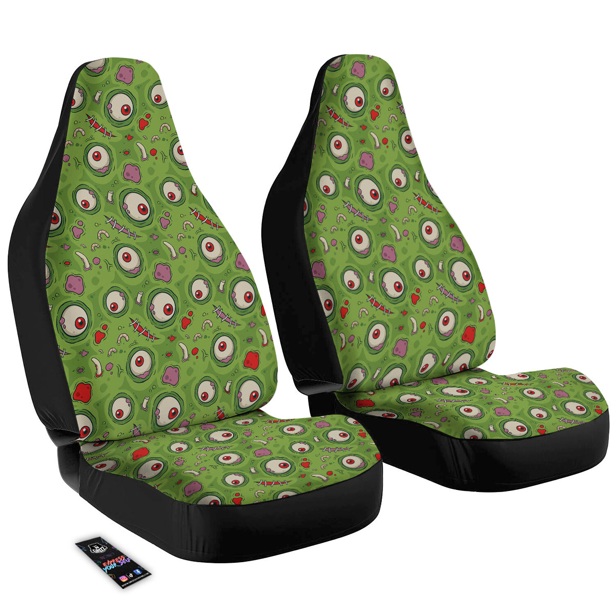 Leateher Face Zombie Print Pattern Car Seat Covers-grizzshop