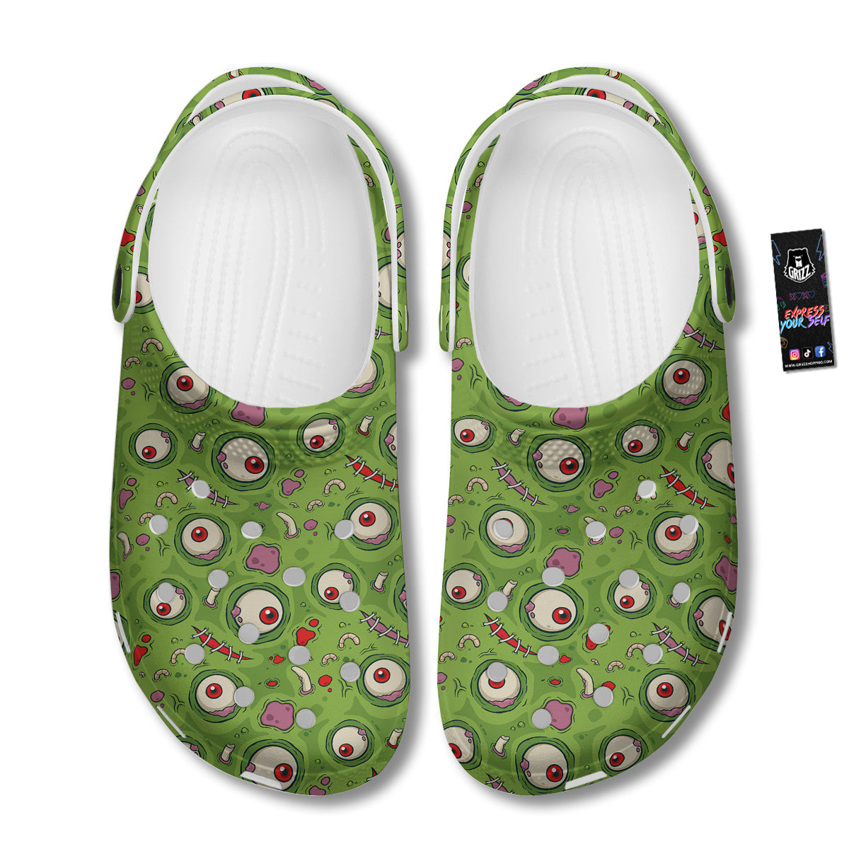 Leateher Face Zombie Print Pattern Clog-grizzshop