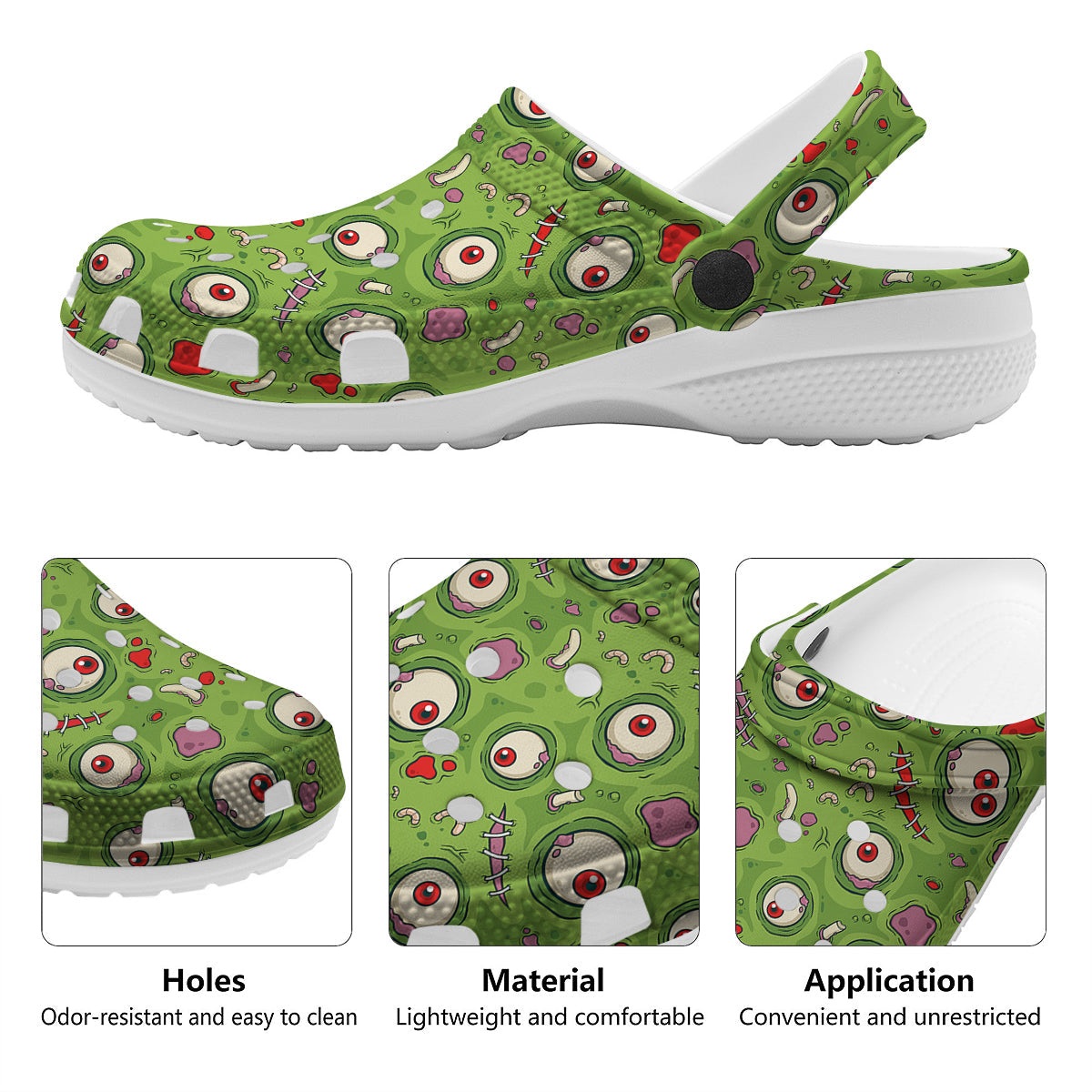 Leateher Face Zombie Print Pattern Clog-grizzshop