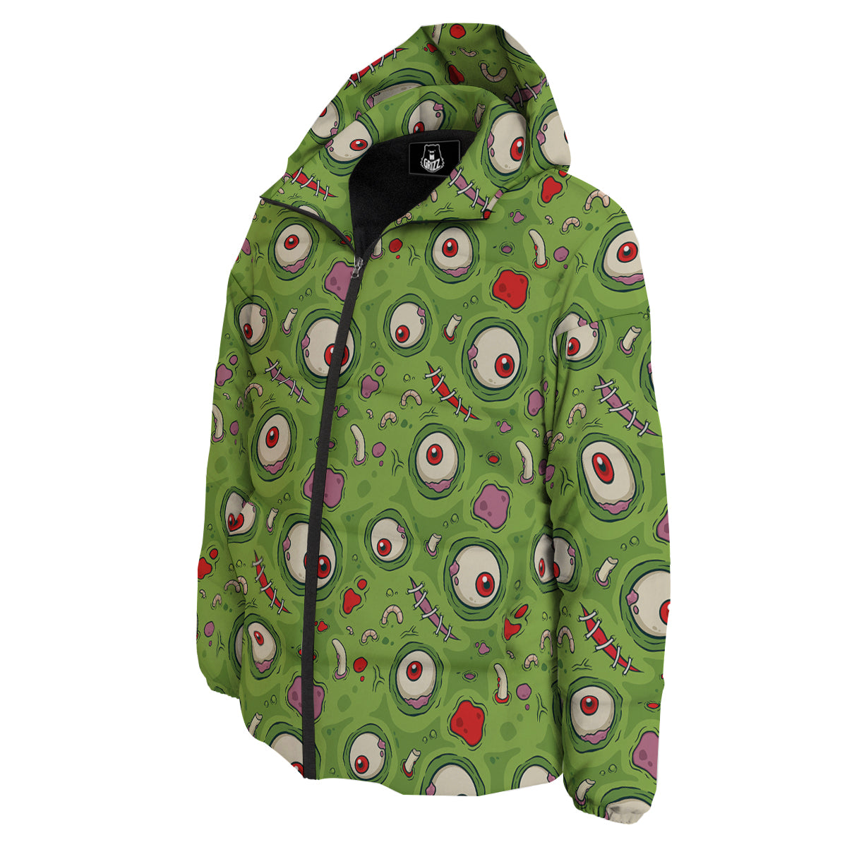 Leateher Face Zombie Print Pattern Down Jacket-grizzshop