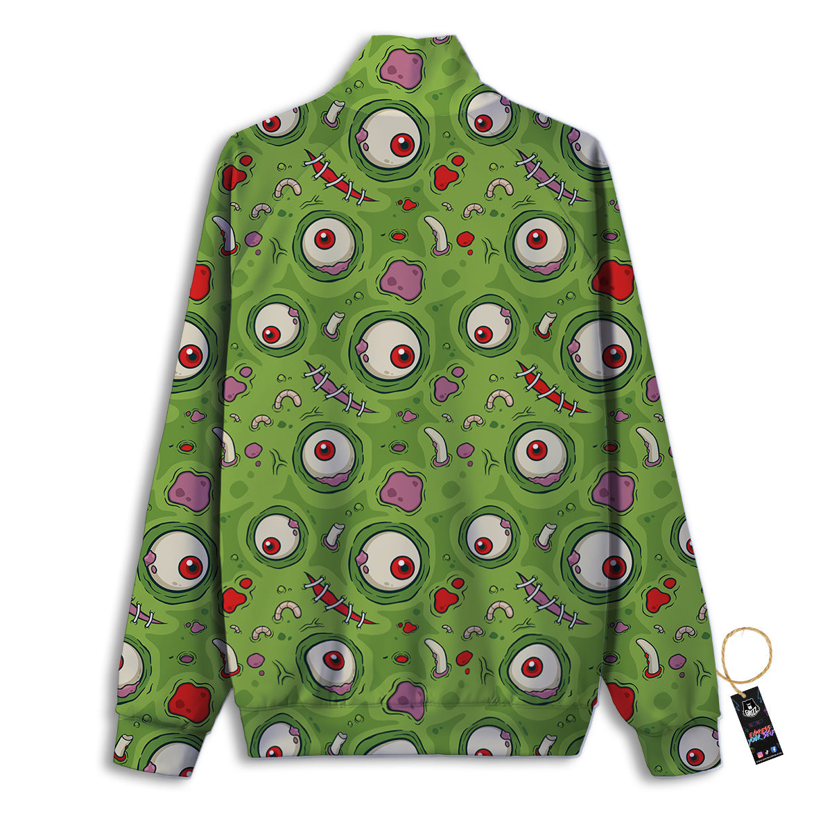 Leateher Face Zombie Print Pattern Track Jacket-grizzshop